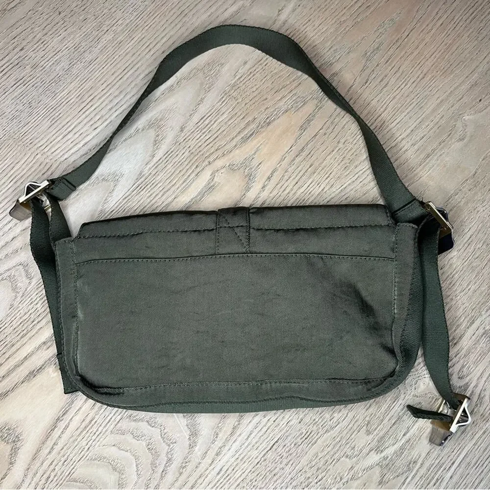 Dion Lee Utility Shoulder Bag Olive Green Twill Cargo Pockets Nylon Strap Y2K